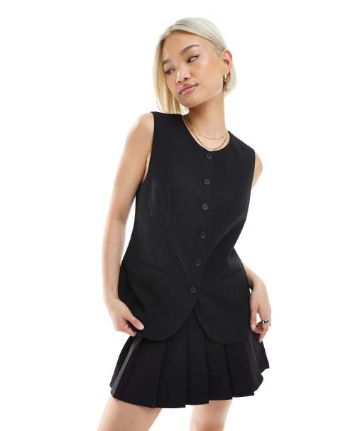 ONLY high neck waistcoat in black