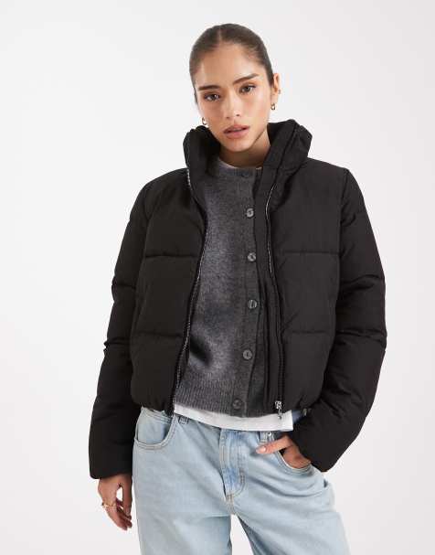 ONLY padded high neck jacket in black 