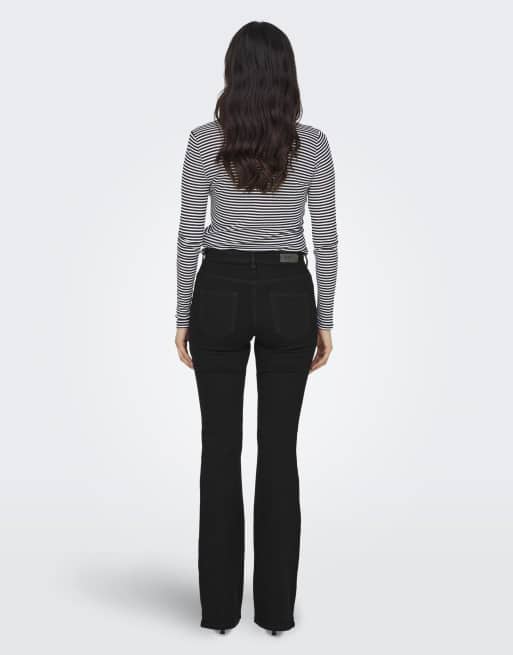 ONLY – Czarne jeansy dzwony, 3 z 5