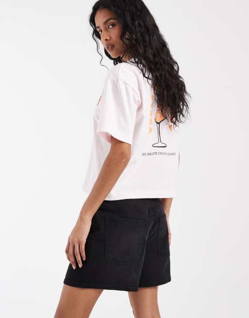 ONLY – Czarne szorty jeansowe ze stretchem, 4 z 5