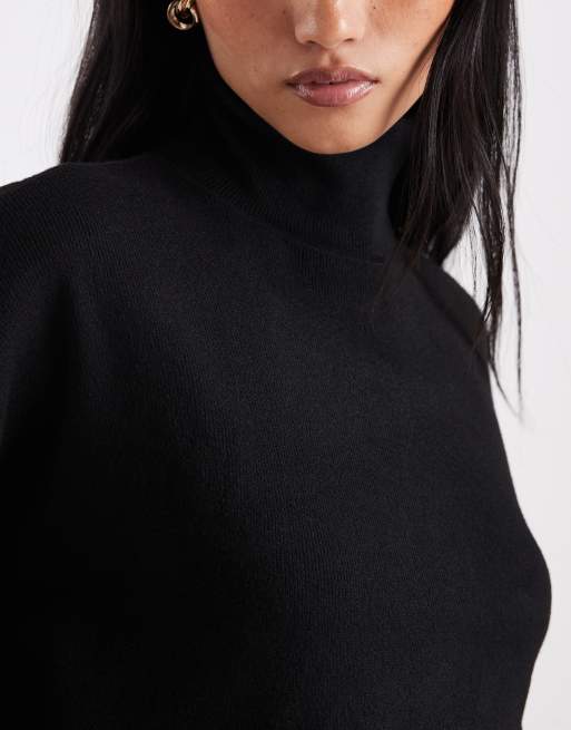 ONLY – Czarny dzianinowy sweter z odwijanym golfem, część zestawu, 4 z 4
