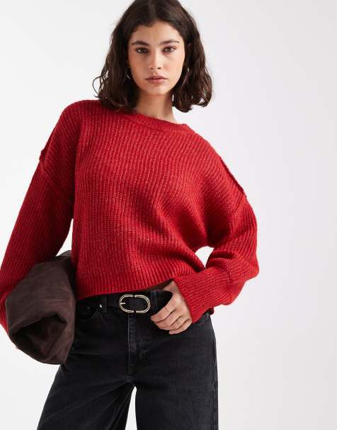 ONLY slouchy jumper in red