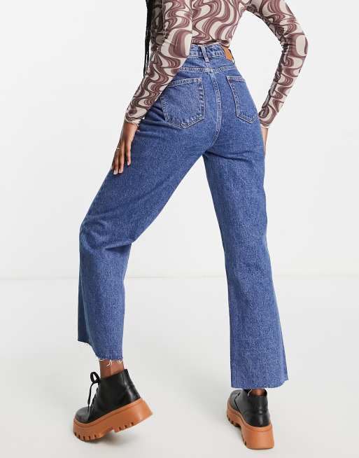 Only Dad wide straight leg jeans in mid wash blue, 2 of 4
