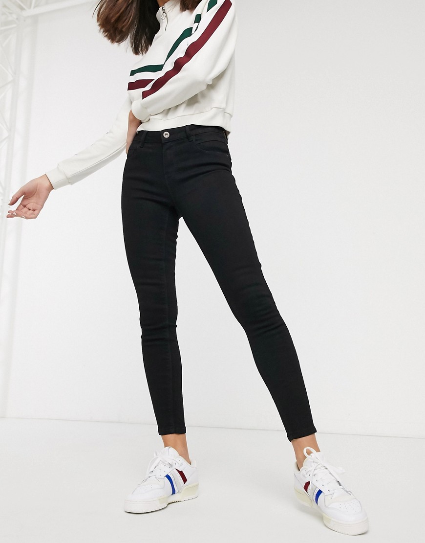 Only Daisy mid rise skinny jeans in black