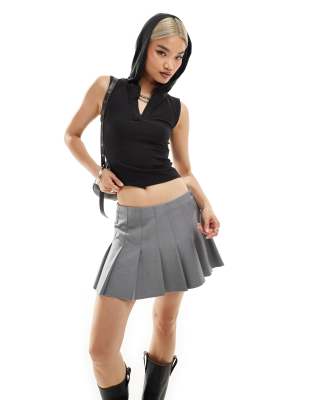 Débardeur Réversible Lilith En Maille Coton Gris Chiné - Taille Unique, Asymétrique, Style Créatif
