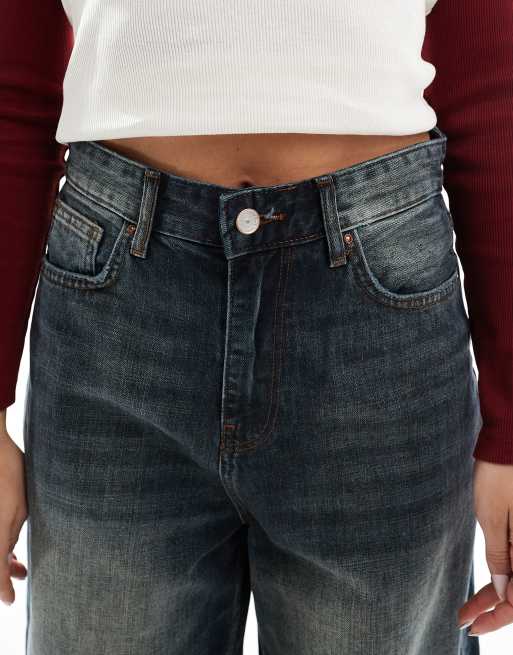 ONLY Demi extra wide leg jeans in vintage dark blue wash, 5 of 5