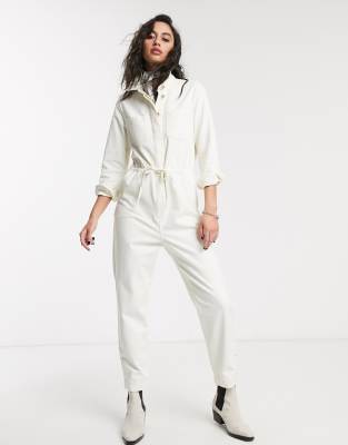 cream denim boiler suit