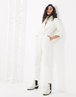 weekday denim boilersuit in ecru