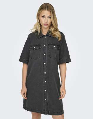 ONLY Denim dress in black - view 1