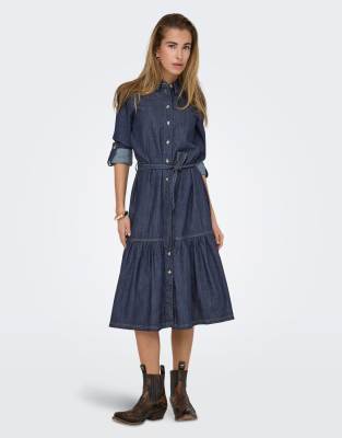 ONLY ONLY Denim dress in dark blue denim