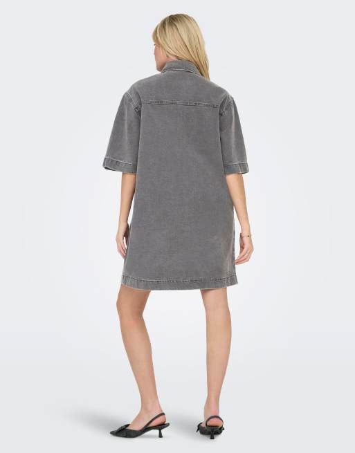 ONLY Denim dress in medium grey denim, 3 of 4