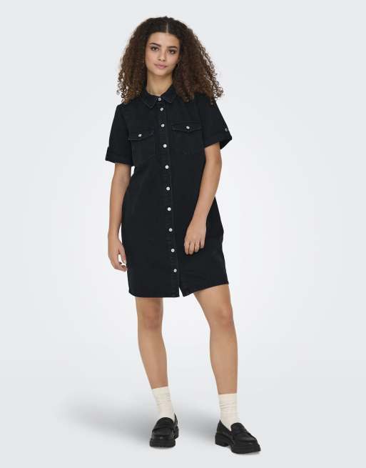 ONLY denim dress in washed black, 2 of 4