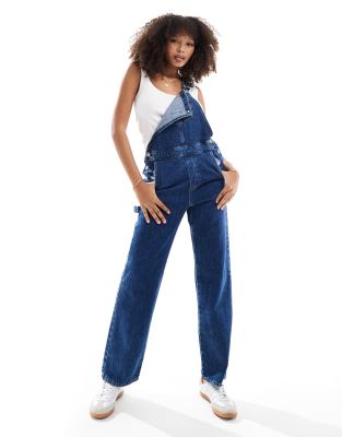 Shop ONLY denim dungarees in mid blue Online – Trendy & Affordable Fashion
