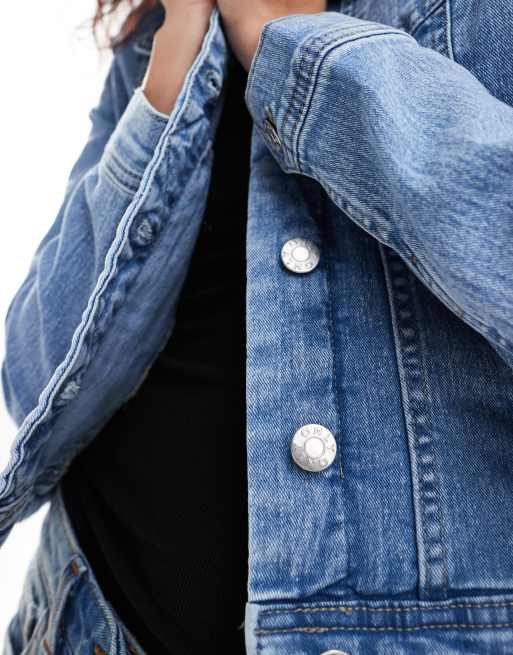 Only - Denim jack in lichtblauw met wassing , 2 van 4
