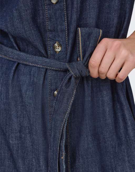 ONLY - Denim jurk in donkerblauw, 4 van 4