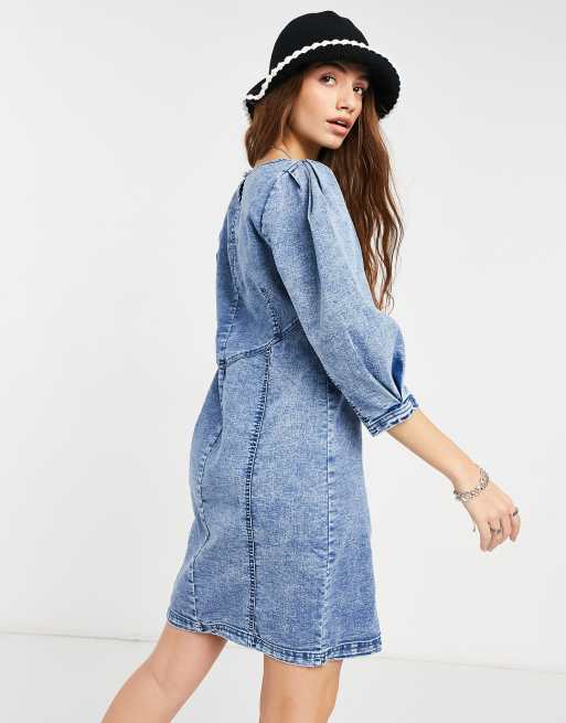 Denim dress with seam detail - Women