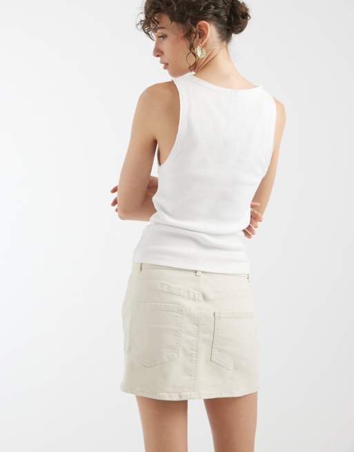 ONLY denim mini skirt in ecru, 5 of 5