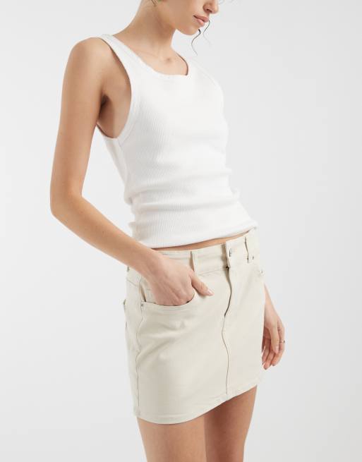 ONLY - Denim minirok in ecru, 3 van 5