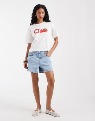 Only Denim Shorts With Stretch In Multi
