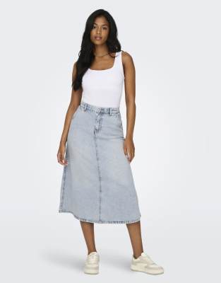 Only Women's Blue Denim Skirt In Light