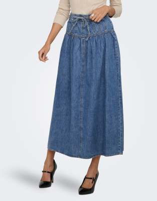 ONLY ONLY Denim skirt in medium blue denim