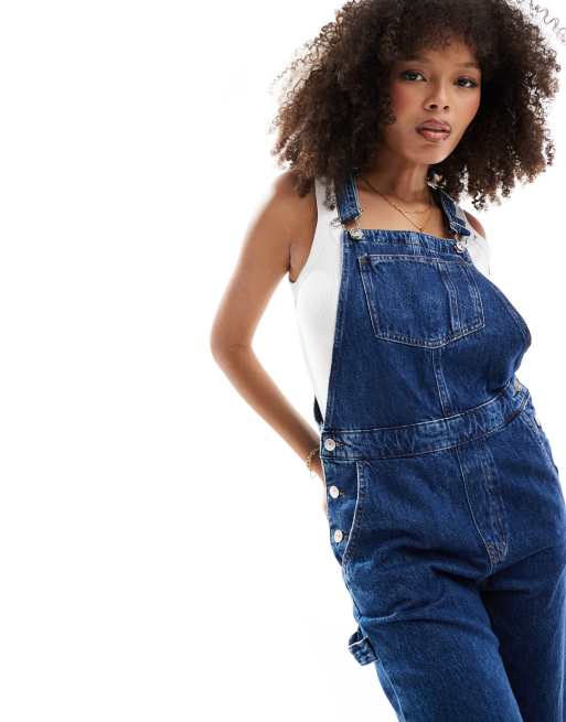 ONLY - Denim tuinbroek in middenblauw , 2 van 4