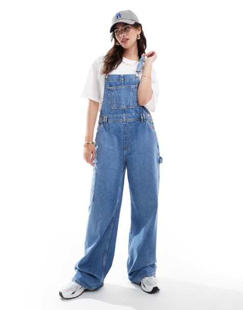 ONLY denim worker dungaree in light blue denim  - view 1
