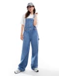 [ONLY] ONLY denim worker dungarees in light blue denim M Medium blue denim