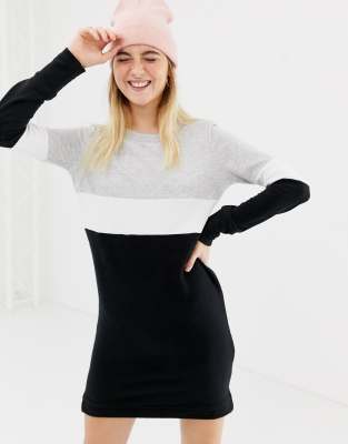 block colour jumper dress