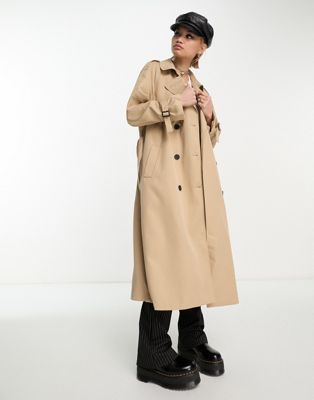 Only double breasted trench coat in camel - ASOS Price Checker