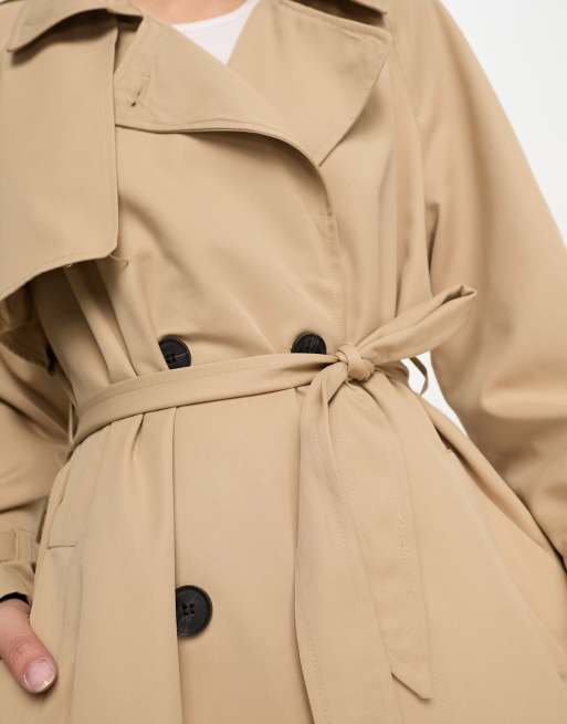 Beige double breasted trench on sale coat