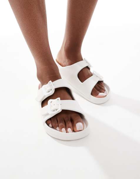 ONLY double strap sandal in white - view 1