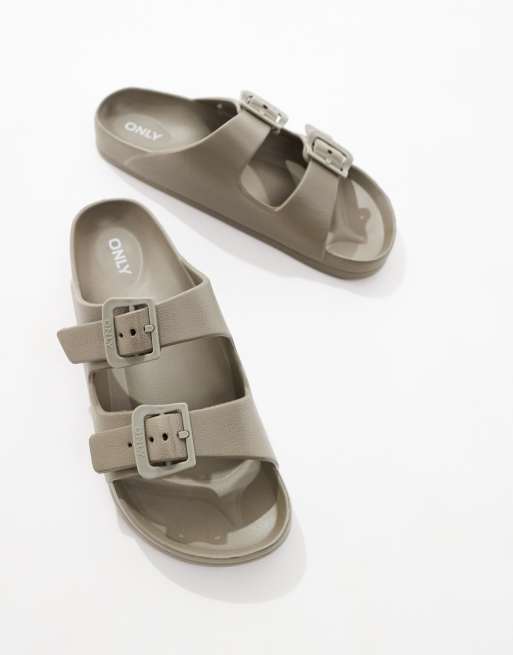 ONLY double strap sandals in light brown, 2 of 4