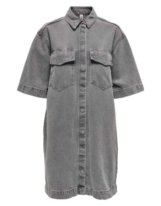 ONLY dress in medium grey denim, 4 of 4