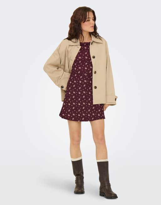 ONLY Dress in red mahogany