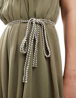 Only Dropped Hem Mini Dress With Detachable Belt