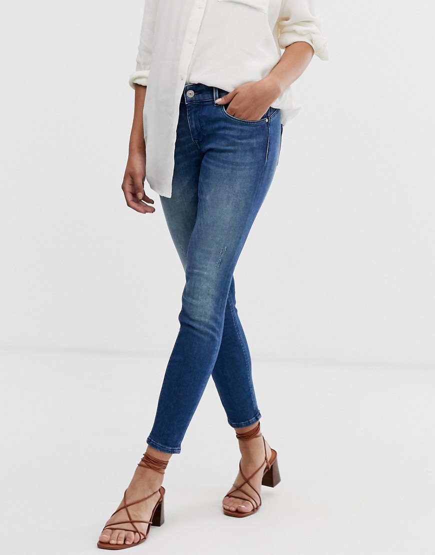 Only - Dylan - Skinny jeans met lage taille-Blauw