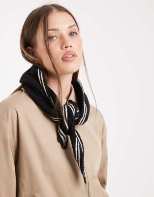 ONLY - Écharpe courte à bords contrastants - Noir