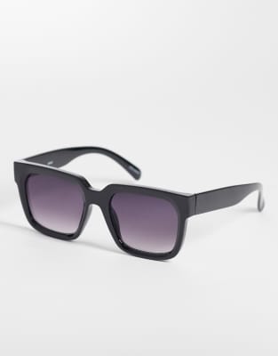 ONLY - Eckige Sonnenbrille in Schwarz