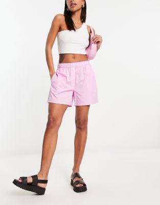 Only elasticated waist boxer shorts in bubblegum pink