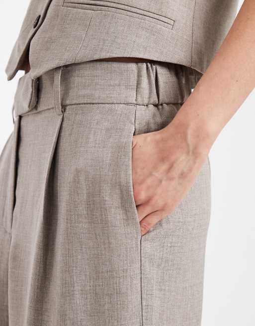 ONLY - Elegante broek met wijde pijpen in beige, deel van co-ord set, 5 van 5