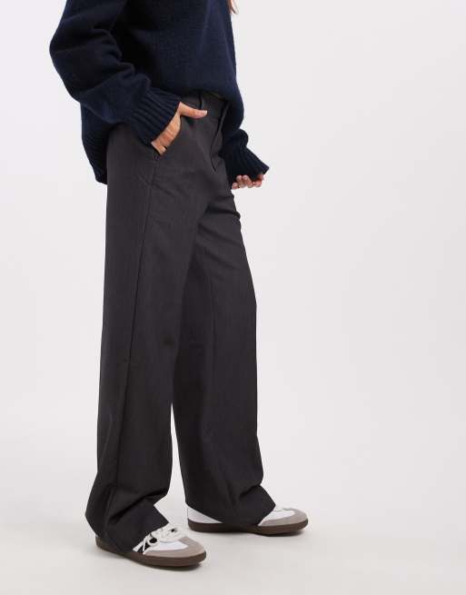 ONLY - Elegante broek met wijde pijpen in donkergrijs, 4 van 5