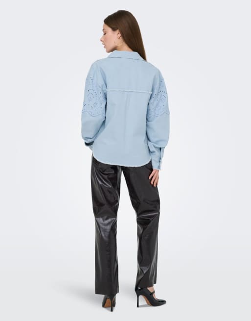 ONLY Elena Jacke mit Kentkragen und überschnittenen Schultern in Blau, 4 von 7