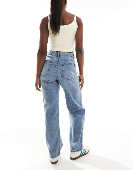 ONLY - Ella - Jean droit à taille mi-haute - Bleu moyen, 3 de 5