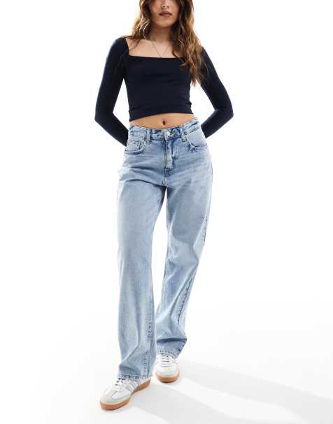 ONLY – Ella – Ljusblå, raka jeans med medelhög midja - view 1