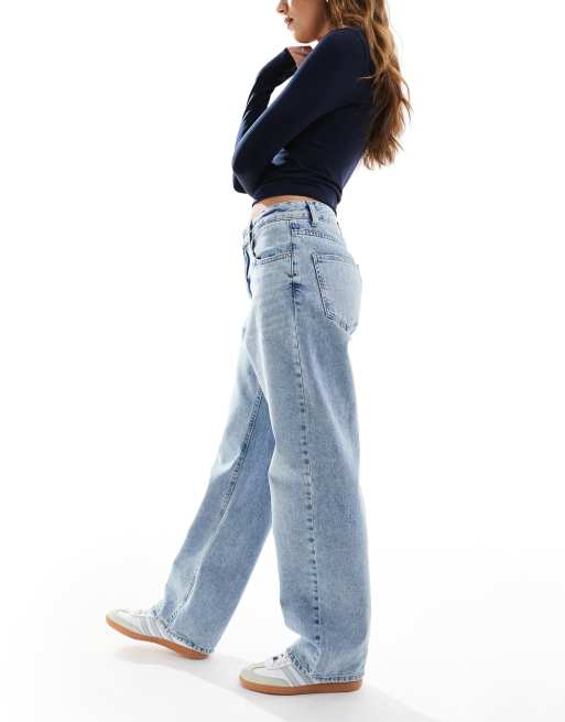 ONLY Ella mid waist straight fit jeans in light blue, 3 of 5