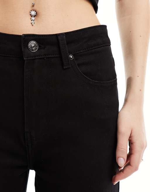 Only – Emily – Czarne jeansy z wysokim stanem i prostymi nogawkami do kostki , 2 z 5