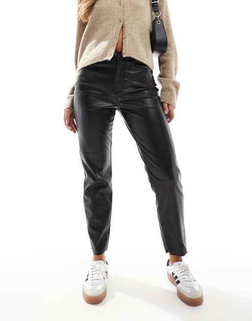 Only Emily faux leather ankle pants in black , 3 of 5