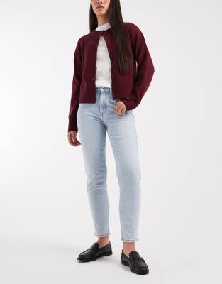 Only - Emily - Gerade geschnittene Jeans in hellblauer Waschung mit hohem Bund