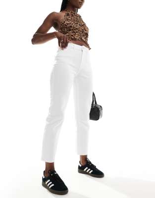 Emily high waist straight jean in white